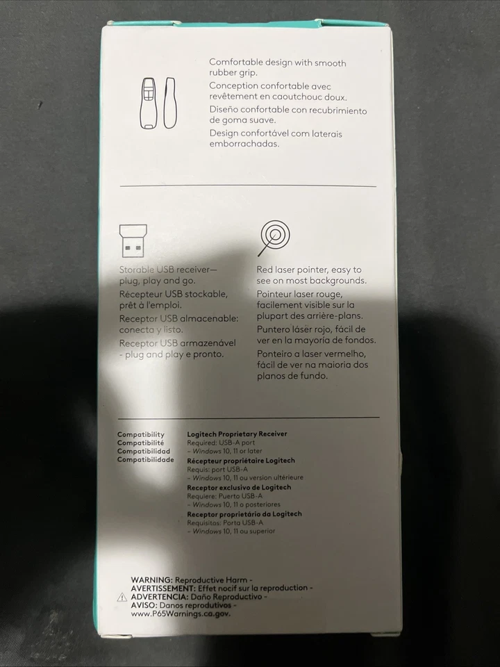 LOGITECH R400 WIRELESS PRESENTER POWERPOINT CLICKER WITH LASER POINTER NEW - Image 3 of 4