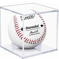 Baseball Display Case UV Protected Clear Acrylic Holder Square Cube