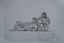 Important  Antique Pen & Ink Drawing by A. ELMORE RA  19th Century