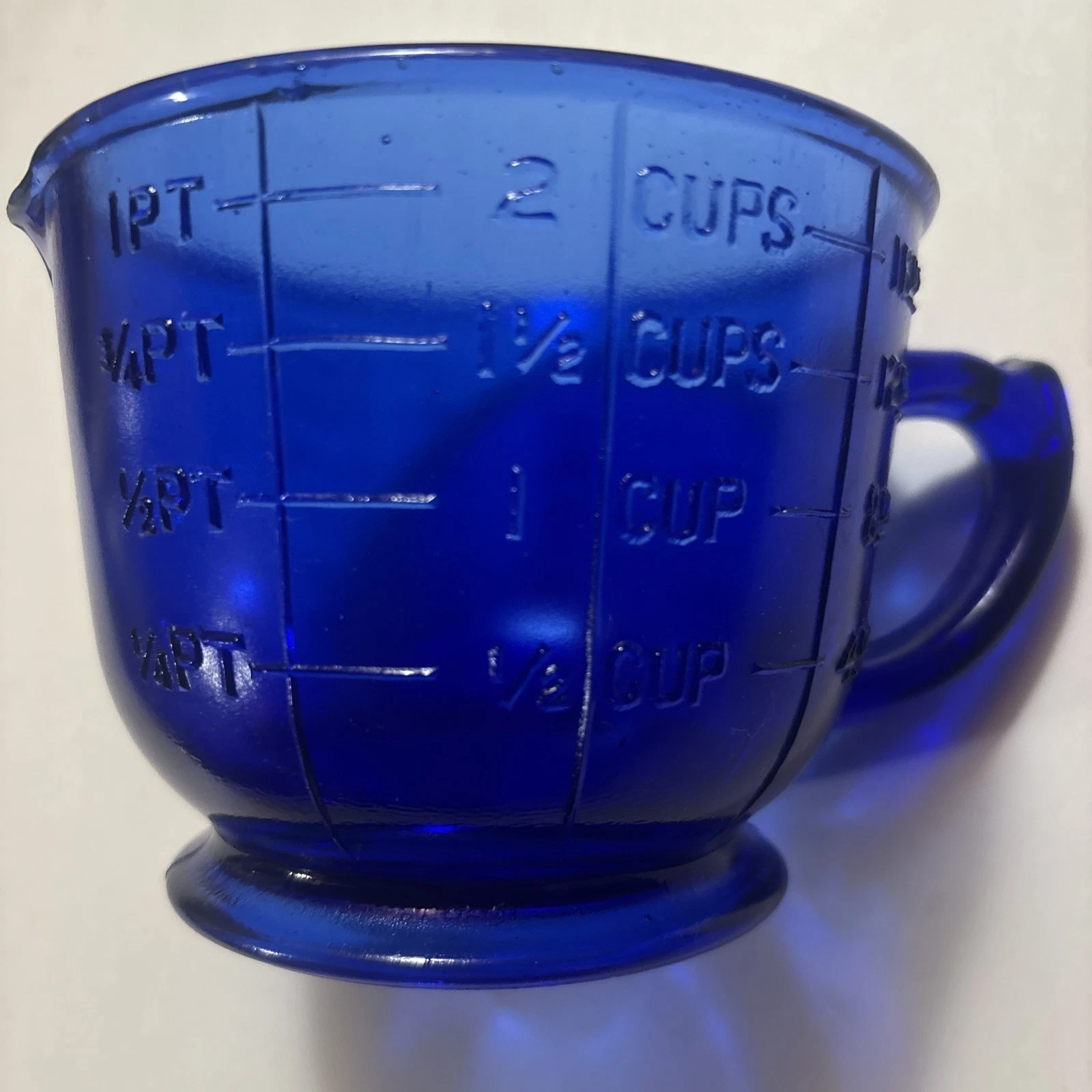 Vintage Hazel Atlas Cobat Blue Glass Mixing & Measuring Cup
