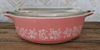Vintage 1950s Pink GOOSEBERRY PYREX #471 Casserole Dish & 470C Lid Vibrant Color