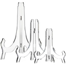 Display Easel Stand Set 3 Sizes 4.5 7 9.8 Inch Metal Plate Holders Black PC