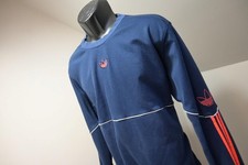Adidas Sweat Shirt Crew Neck VTG Logo Blue Athletic Sweater Mens XL