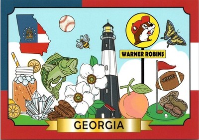 4x6 Postcard - Buc-ee's Warner Robins Georgia- Lighthouse, Football Peanuts- New