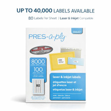 1/2" x 1-3/4" White Address Labels 80/Sheet Laser  Inkjet Compatible