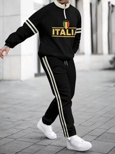 Men'S Half Zip Tracksuit Set  Fashionable Fall Winter Street Style Casual Trend