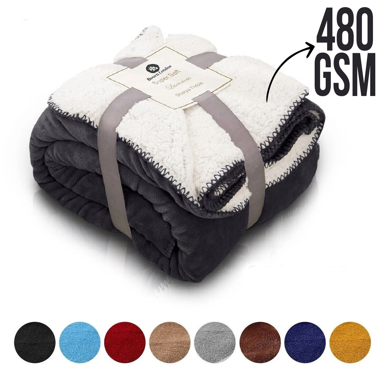 Large Fluffy Sherpa Fleece Blanket Ultra Soft Reversible Warm Sofa Bed Throws