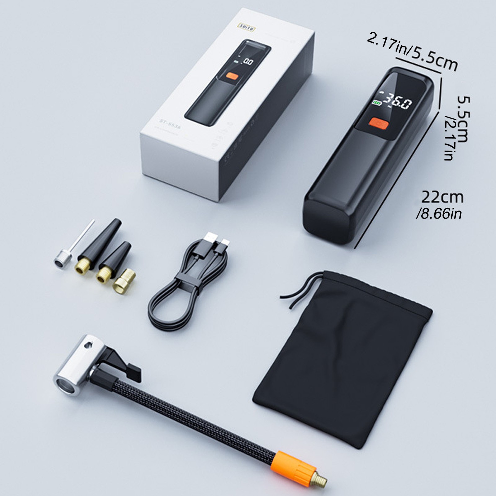 Cordless Car Air Pump Mini Electric Air Compressor Portable Tire Inflator 60W US
