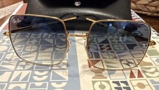 Ray-Ban Square 1971 Sunglasses Gold Frame Arista Gradient Blue Lenses