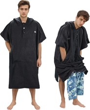 Catalonia Hooded Surf Poncho Changing Towel Robe w/Pocket Quick Dry Swim Poncho