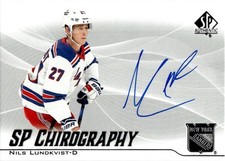 2022-23 SP AUTHENTIC CHIROGRAPHY AUTOGRAPH NILS LUNDKVIST RC AUTO NEW YORK
