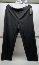 Eileen Fisher Organic Cotton Stretch Jersey Straight Pants, Black, Size 1X, NEW