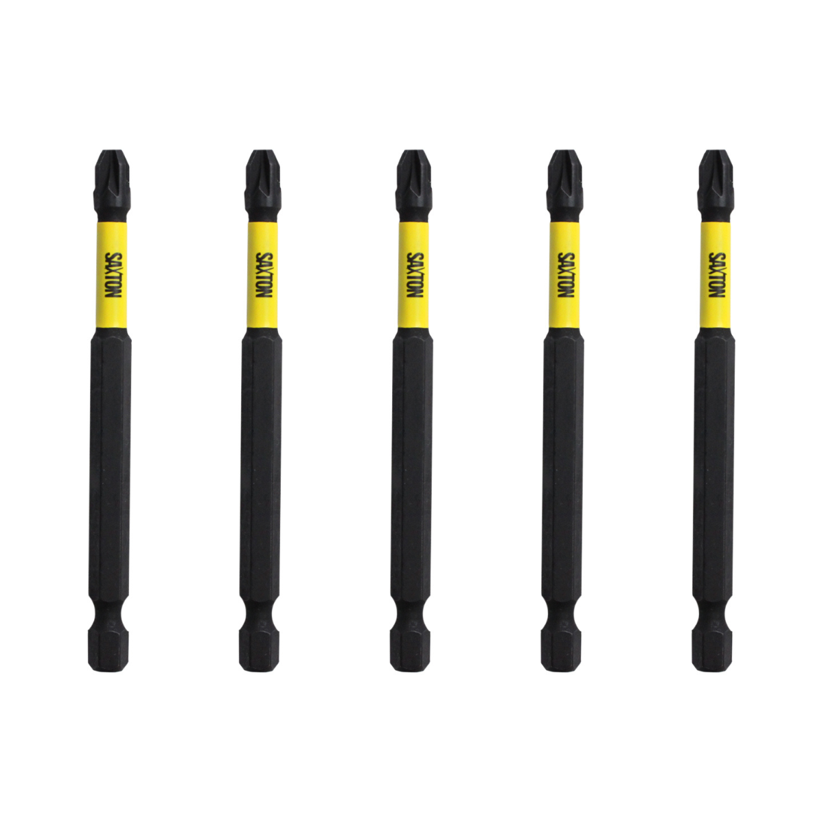 Saxton 5 x 89mm PZ3 Magnetic Impact Screwdriver Driver Bits Set - Image 2