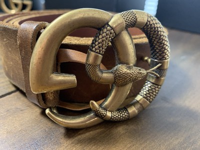 Gucci Double G Snake Buckle Belt Size 48/120 inches with Box