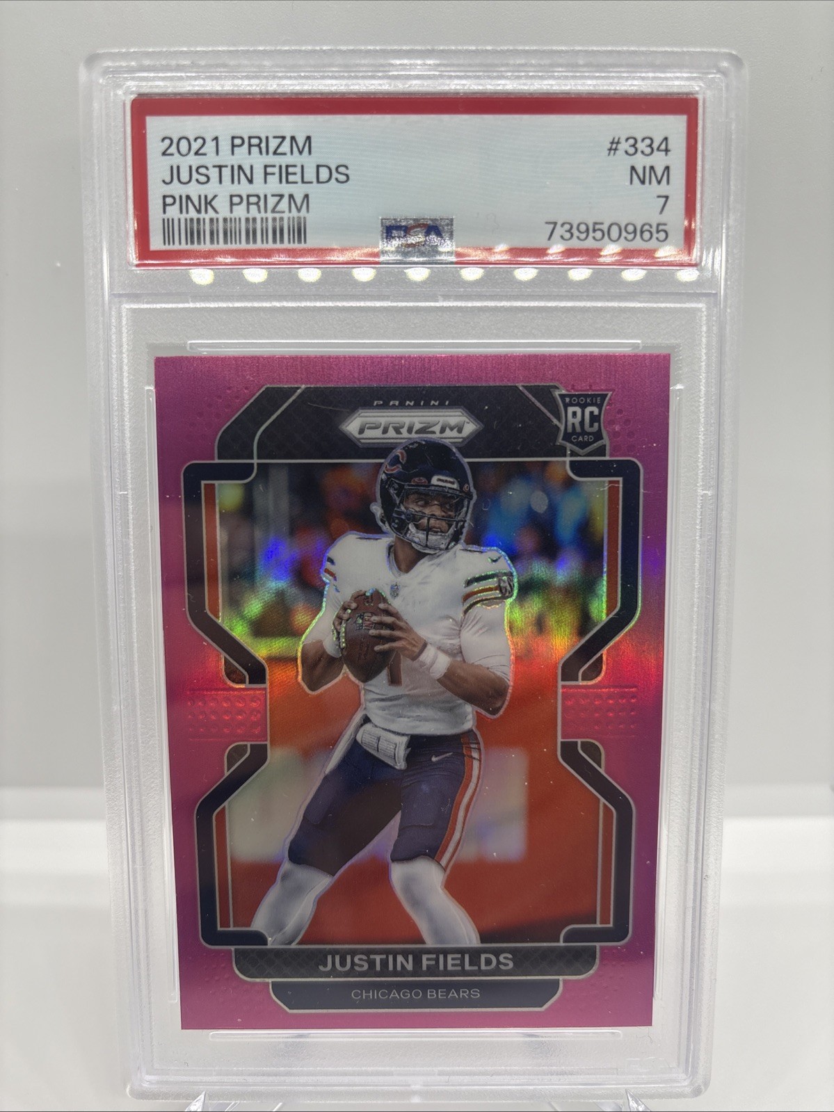 2021 Panini Prizm - Rookie Justin Fields #334 Pink Prizm (RC)