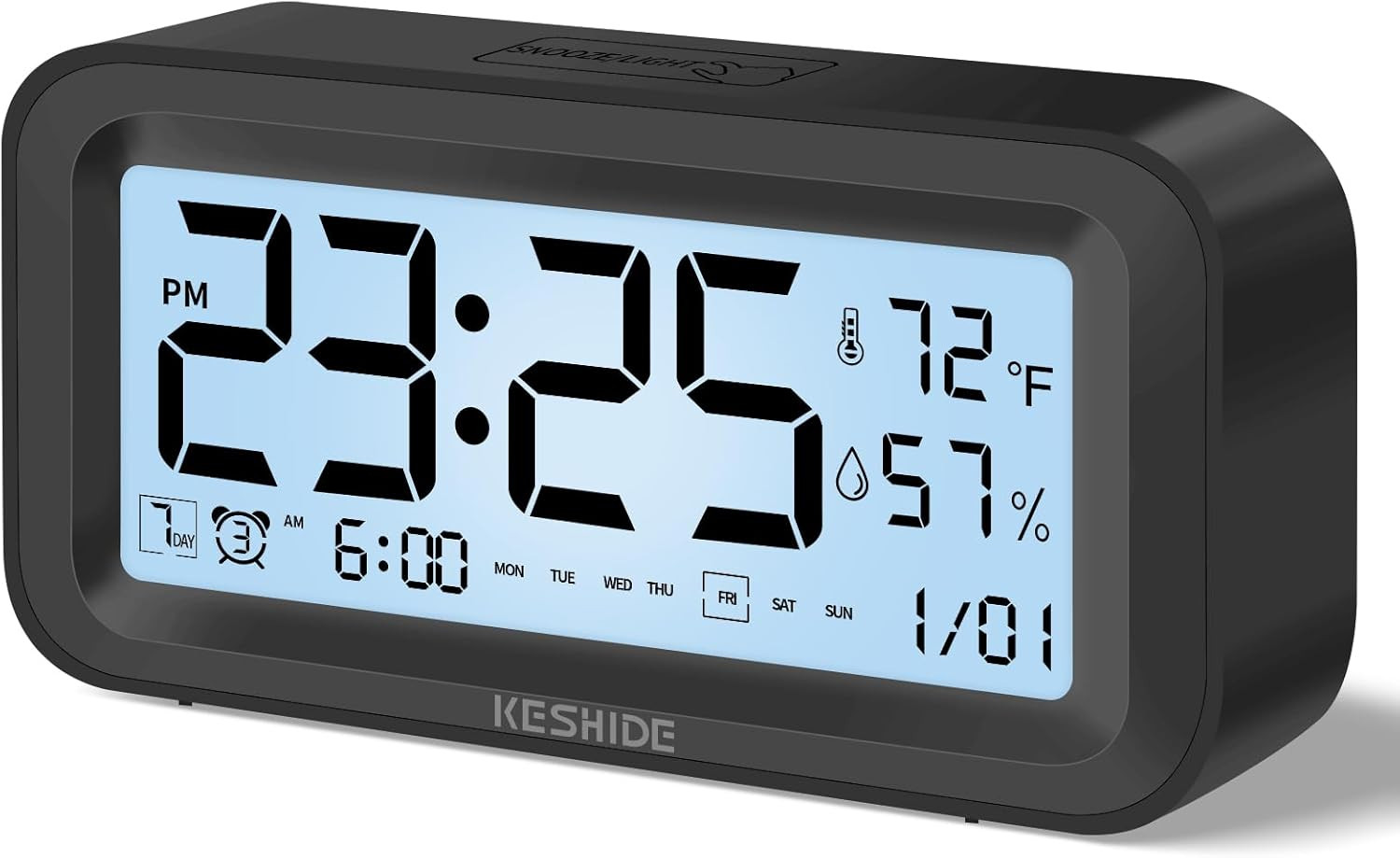 Night Light Digital Alarm Clock Battery Operated with Indoor Temperature Humidit featured image