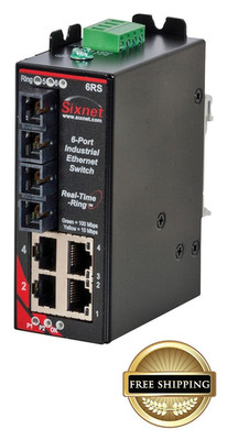 SLX-6RS-4ST-D1 SIXNET 6-PORT ETHERNET Ring SWITCH SEALED SHIPS FREE USA - NEW