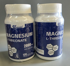 2 PACK Magnesium L Threonate - 120x Capsules - 2000 MG per Serving - Non-GMO