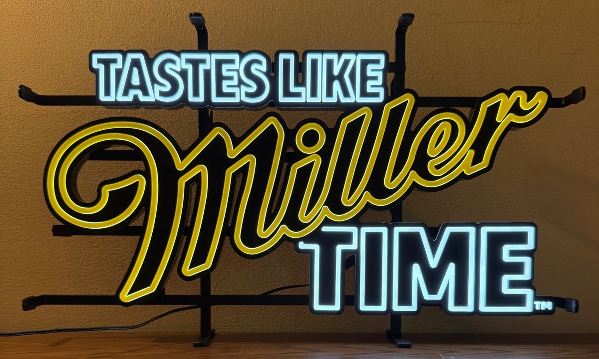 Miller Lite “Tastes Like Miller Time” LED Lighted Sign - NIB | eBay