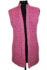 damen strick weste,Gr38,Farbe Rosa Silber,Handgemacht