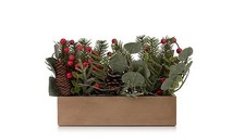 LUMIDA Flora künstliches Weihnachtsgesteck Holzbox Xmas Tischdeko Fensterdeko