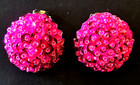 1980's Vintage Hot Pink Cluster Sequin Clip-on Earrings