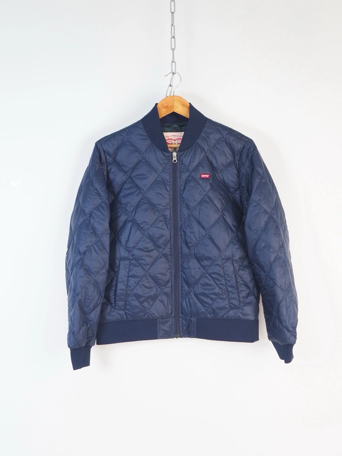 Levi’s Performance Packable Down Puffer Jacket Navy Quilted Insulated Size M