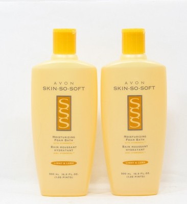 Avon Skin So Soft Light & Lush Moisturizing Foam Bath 16.9oz NOS Bundle of TWO
