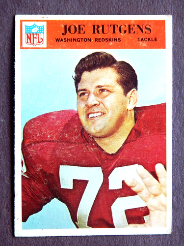 Joe Rutgens #190 Philadelphia 1966 Football Card (Washington Redskins ...