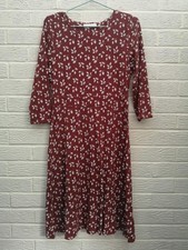 Seasalt Cornwall Longor Dress UK 10 Burnt Orange Logan Flower/Leaf Print.See Des