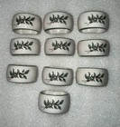 NIKKO 10 Christmastime Happy Holiday Porcelain Napkin Rings Japan Crazing — photo 1