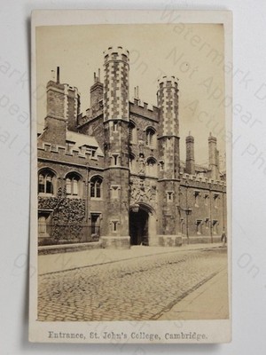 Eingang St. John's College Cambridge Great Gate University um 1900 CdV