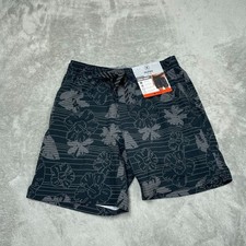 Hurley Mens Black Floral Swim Shorts 18 Outseam Medium a0319