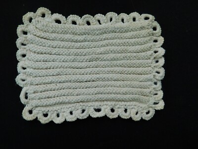 Small Vintage Off-White Crochet Thick Hot Pad