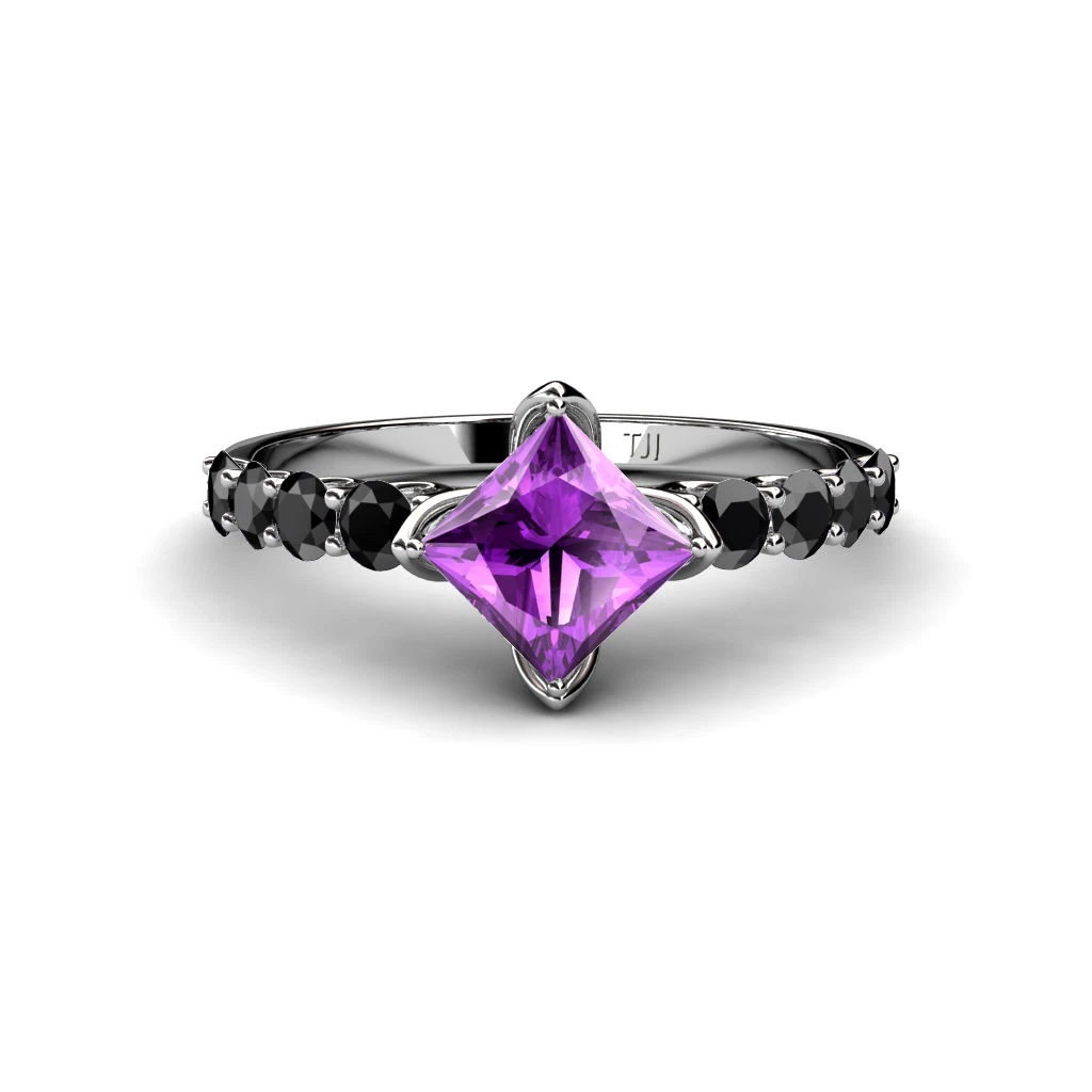 Black amethyst 2024 engagement ring