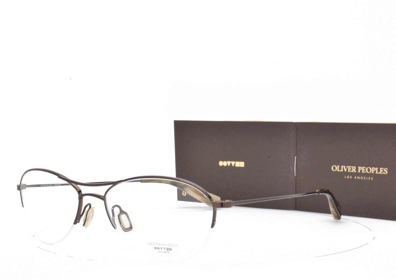 ОЧКИ Oliver Peoples В БЛЕСТЯЩЕЙ БРОНЗОВОЙ АВИАТОРСКОЙ ПОЛУОБОДКЕ 53-16-140 ASHER TRUF