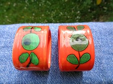 Set von 2 Villeroy & Boch Gallo Piroschka Keramik Serviettenringe Vintage Alt #1