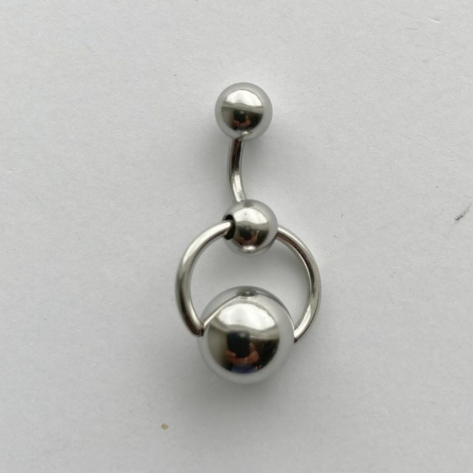 Piercing VCH Reversibile Con Sfera Pesante Da 14g (1,6 Mm) - Acciaio Chirurgico 316L, Lunghezze 6/8/10 Mm