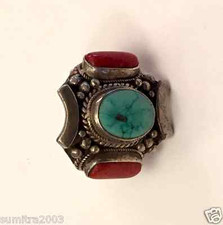 925 Sterling Silver Tibetan Style Handmade Ring in Nepal Size 7