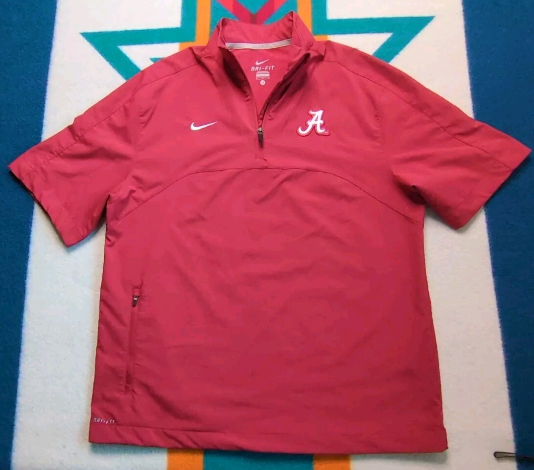 Alabama Crimson Tide Nike Dri Fit 1/4 Zip  Jacket Pullover Short Sleeve Medium