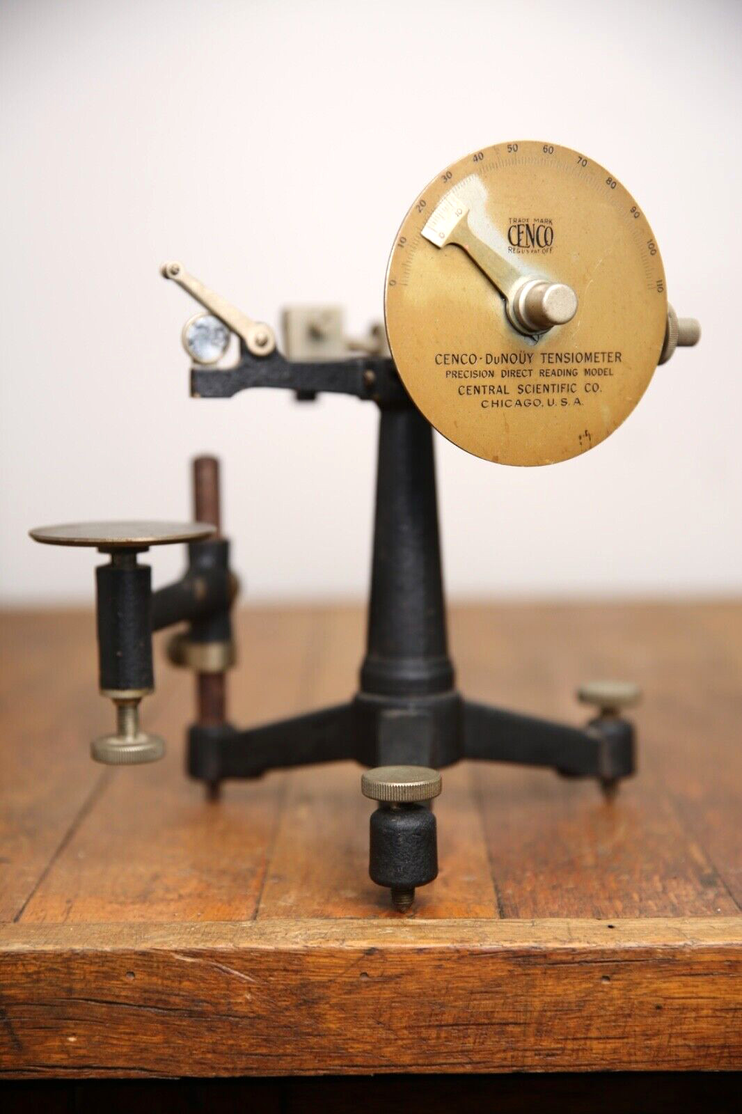 Cenco DuNouy Interfacial Tensiometer Central Scientific Tool Chicago vintage