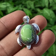 Sale Turquoise Gemstone 1PCS Tortoise Pendant 925 Sterling Silver Plated Jewelry