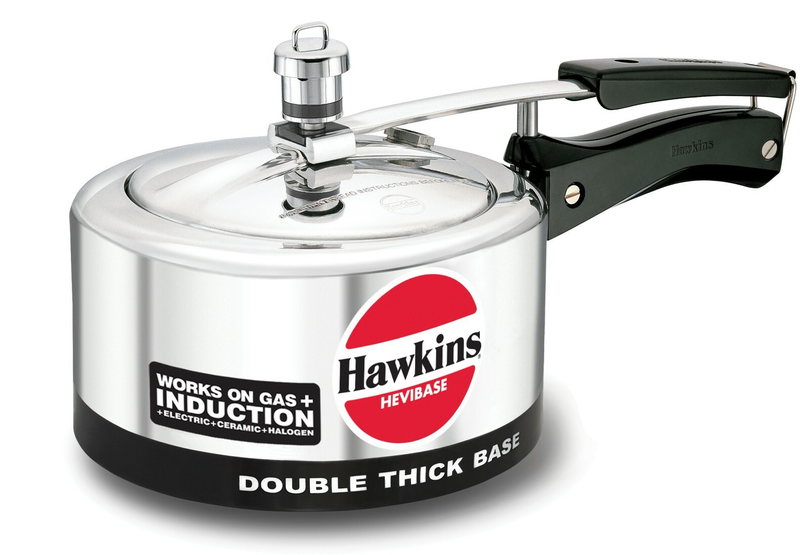 2 Litre Hawkins Hevibase Aluminium Induction Pressure Cooker Silver