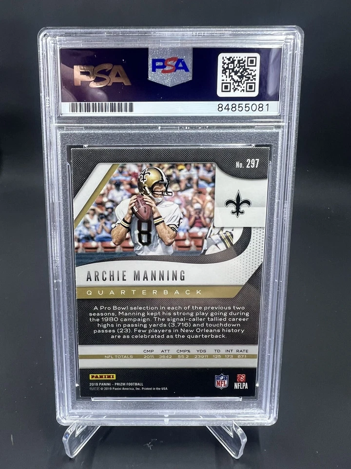 Archie Manning Signed 2019 Panini Prizm IP Auto PSA/DNA New Orleans Saints - Image 2 of 2