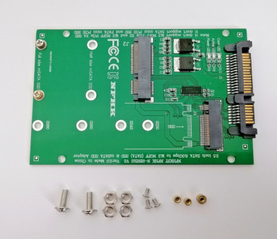 Mini PCI-E B M-KEY M.2 NGFF & 2.5'' mSATA SSD to SATA III 3.0 Converter Adapter