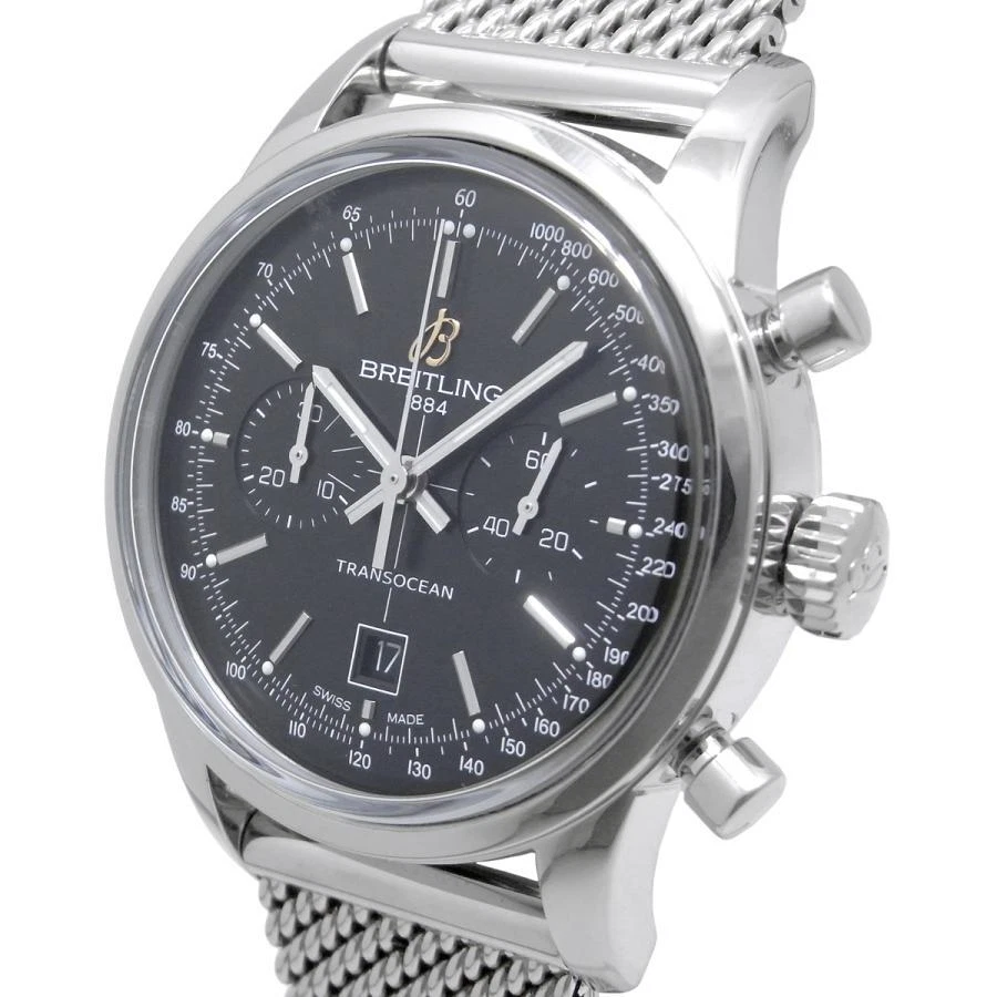 Breitling Transocean Chronograph 38 Automatic Black Dial Men's