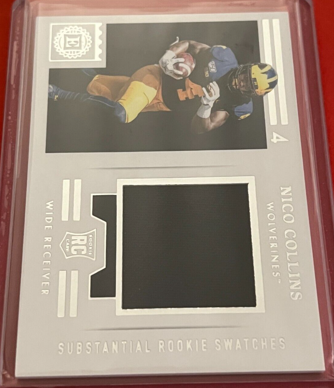 Nico Collins 2021 Panini Chronicles Draft Encased Rookie Swatches Patch ERS-NC
