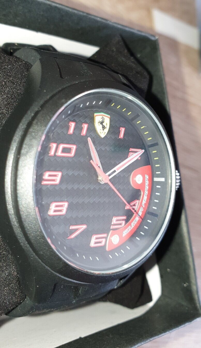 Scuderia Ferrari 0830288 Men Pit Crew Black Silicone Strap Scuderia Ferrari 0830288 Men Pit Crew Black Silicone Strap