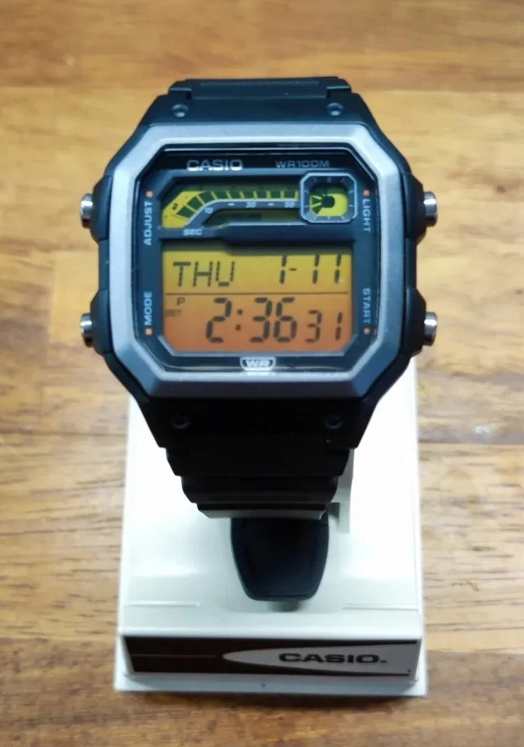 CASIO WS 1600H FACE COLOUR MOD CASIO ROYALE ADVERTS FACE TEXT REMOVED AE1200