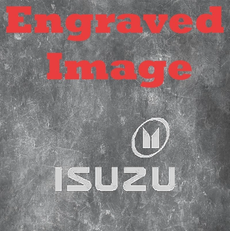 Marco de matrícula negro grabado con láser personalizado de aluminio - Isuzu Foto 2 de 3